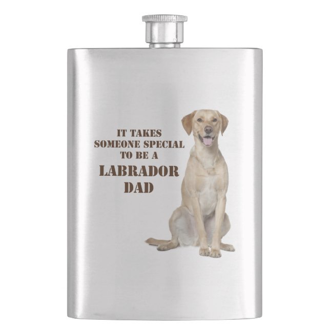 Yellow Lab Dad Flask (Front)