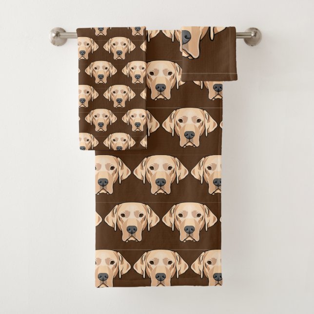 Yellow Lab Dog Design Bath Towel Set (Insitu)