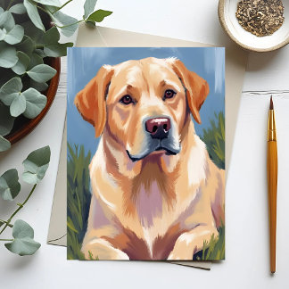 Yellow Lab Dog Pet Painting Postcard