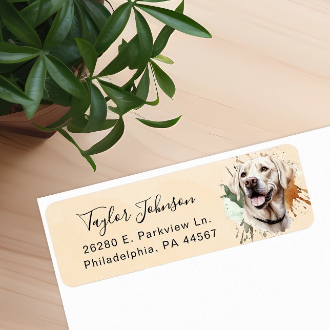 Yellow Lab Dog Return Address Label (Creator Uploaded)