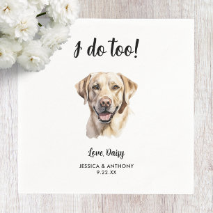 Yellow Lab Dog Wedding  Napkin