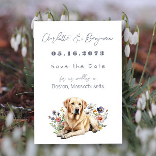 Yellow Lab Dog Wedding Save the Dates Date