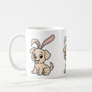 Yellow Lab Easter Rabbit Cartoon Coffee Mug