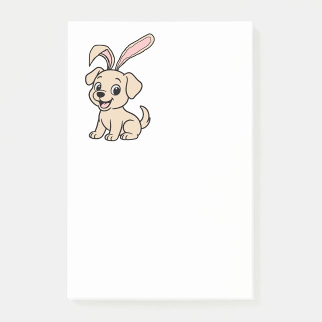 Yellow Lab Easter Rabbit Cartoon Post-it Notes (Front)