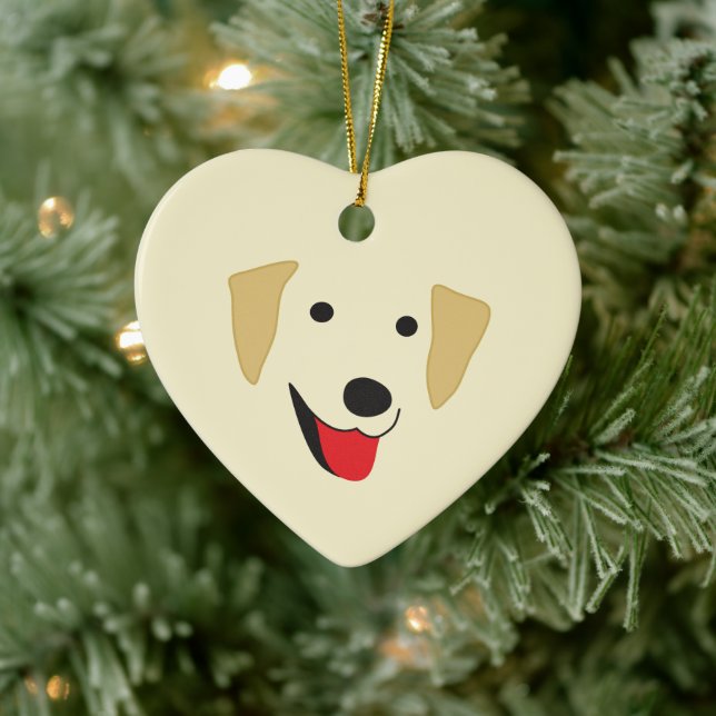 Yellow Lab Face Ceramic Ornament (Tree)