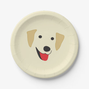 Yellow Lab Face Paper Plate