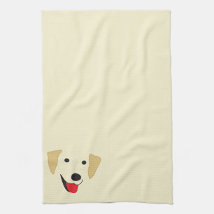 Yellow Lab Face Tea Towel