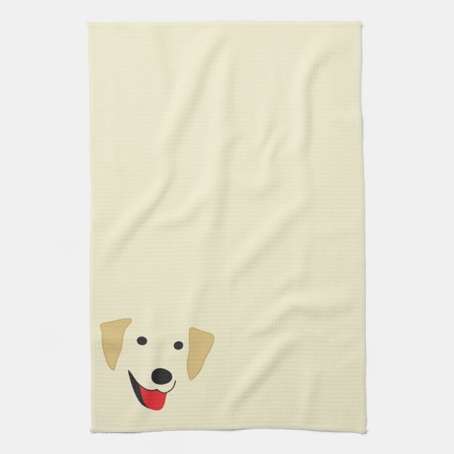 Yellow Lab Face Tea Towel (Vertical)