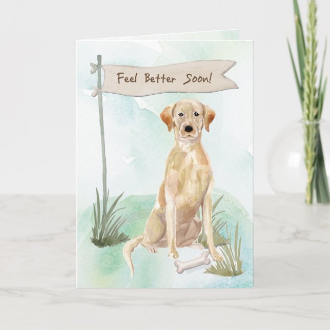 Yellow Lab Feel Better After Surgery to Dog Card (Front)