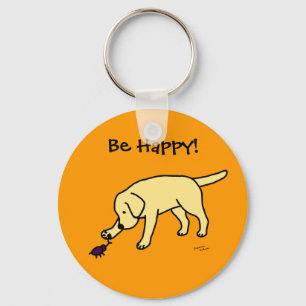Yellow Lab Friendly Cartoon Labrador Key Ring