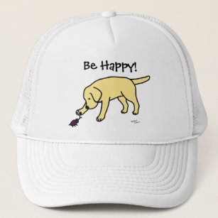 Yellow Lab Friendly Cartoon Labrador Trucker Hat