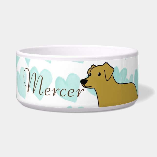 Yellow Lab Golden Retriever Pet Bowl (Front)