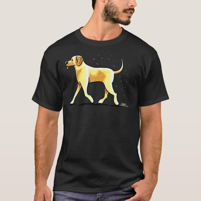Yellow Lab Hairy Wake Fitted T-Shirt (Front)