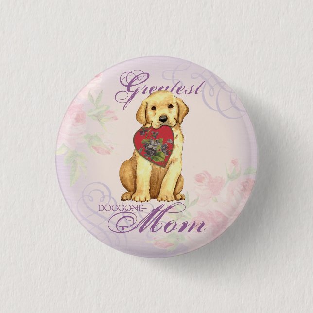 Yellow Lab Heart Mum 3 Cm Round Badge (Front)
