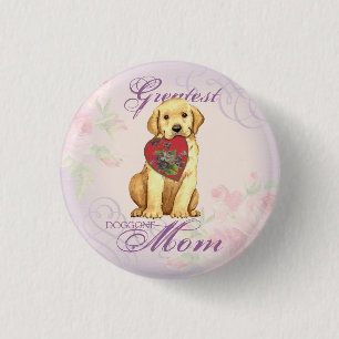 Yellow Lab Heart Mum 3 Cm Round Badge