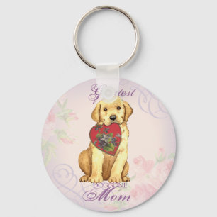 Yellow Lab Heart Mum Key Ring