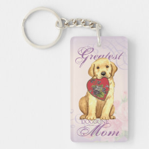 Yellow Lab Heart Mum Key Ring