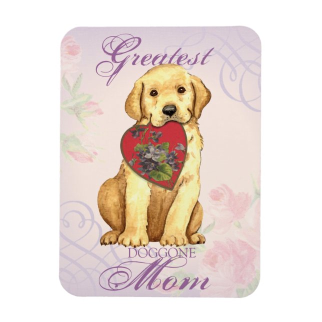 Yellow Lab Heart Mum Magnet (Vertical)