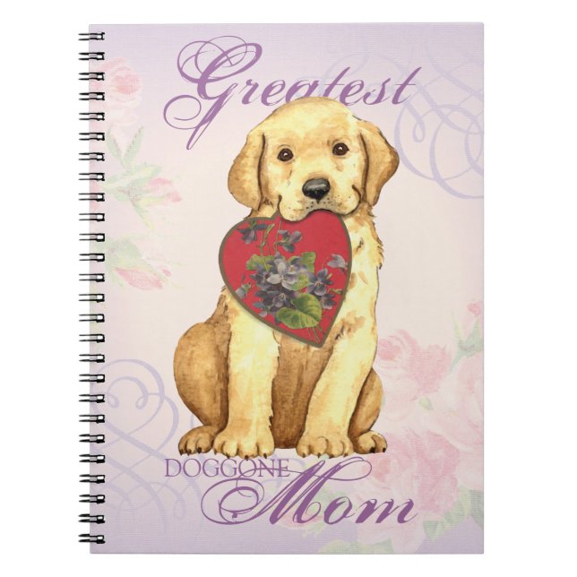 Yellow Lab Heart Mum Notebook (Front)