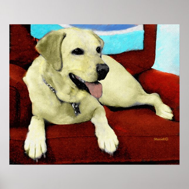 YELLOW LAB IN CHAIR POSTER (Front)