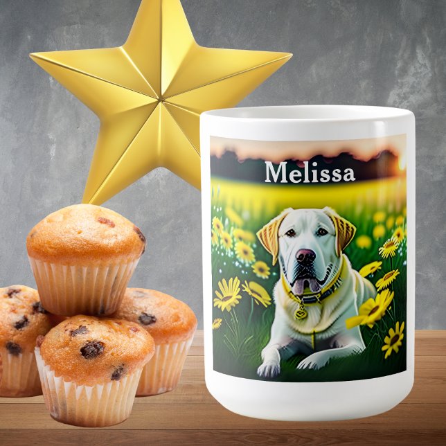Yellow Lab in Field of Wildflowers  Coffee Mug (Creator Uploaded)