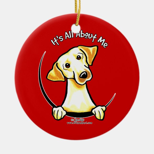 Yellow Lab Its All About Me Ceramic Ornament (Front)