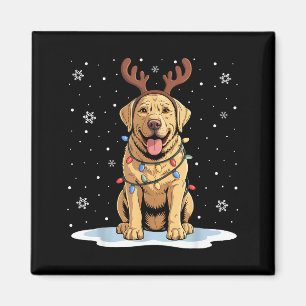 Yellow Lab Labrador Christmas Reindeer Dog Lover X Magnet