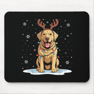 Yellow Lab Labrador Christmas Reindeer Dog Lover X Mouse Pad