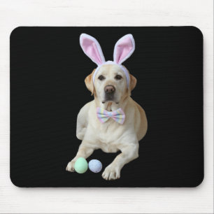 Yellow Lab Labrador Easter Dog Bunny Ears Egg Hunt Mouse Pad