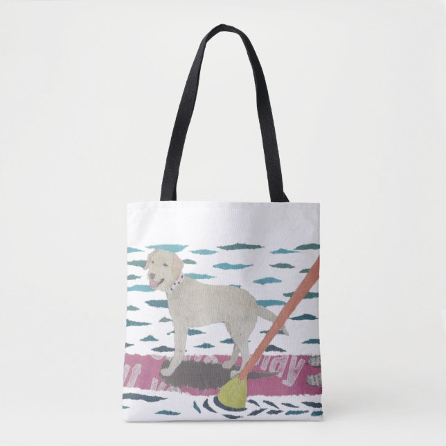 Yellow Lab, Labrador Retriever, Beach Dog Tote Bag (Front)