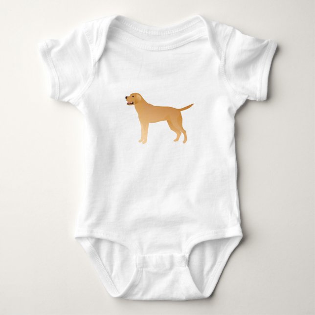 Yellow Lab - Labrador Retriever Breed Silhouette Baby Bodysuit (Front)