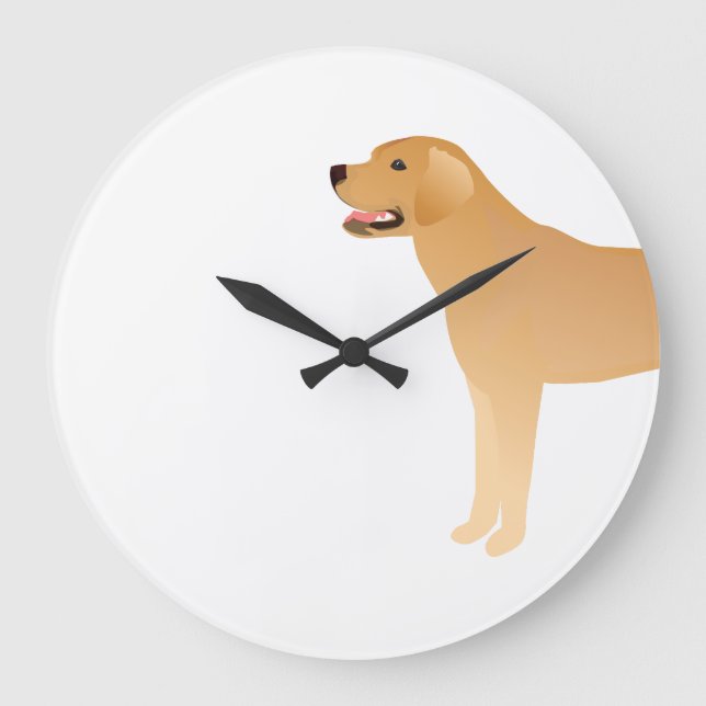 Yellow Lab - Labrador Retriever Breed Silhouette Large Clock (Front)