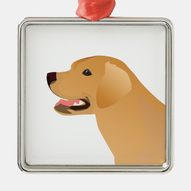 Yellow Lab - Labrador Retriever Breed Silhouette Metal Ornament (Front)