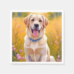 Yellow Lab Labrador Retriever Dog Pet Painting Napkin