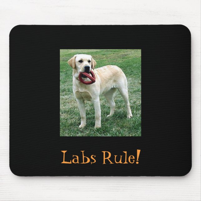 Yellow Lab, Labs Rule! Mouse Pad (Front)