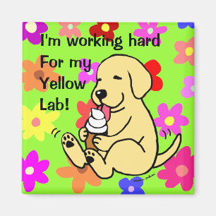Yellow Lab Licking Ice Cream Magnet