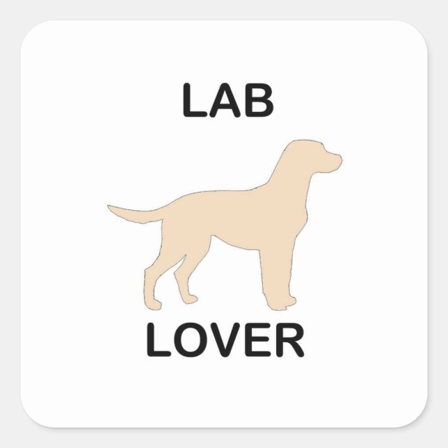 yellow lab lover square sticker (Front)