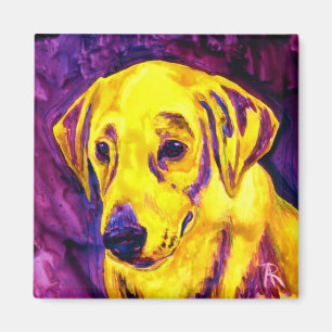 Yellow Lab Magnet - "Wrangler"