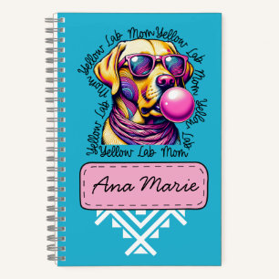 Yellow Lab Mum Bubblegum Trendy Labrador Mum Notebook