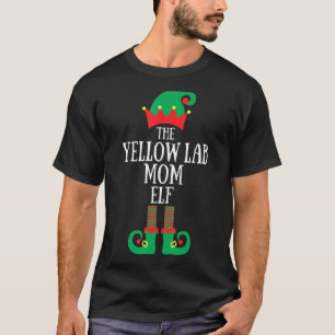 Yellow Lab Mum Elf Christmas Labrador Matching Fam T-Shirt