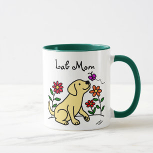 Yellow Lab Mum & Green Mug