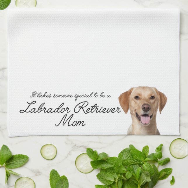 Yellow Lab Mum Kitchen Towel (Folded)