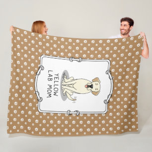 Yellow Lab Mum (Labrador Retriever Mum) Cute Dog Fleece Blanket