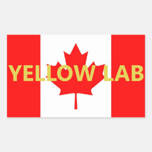 Yellow Lab Name On Flag Rectangular Sticker