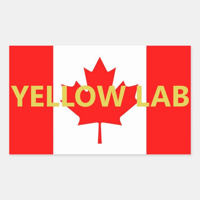 Yellow Lab Name On Flag Rectangular Sticker (Front)