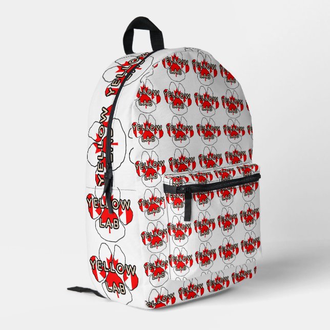 Yellow Lab Name Paw Labrador Retriever Printed Backpack (Back Corner Left)