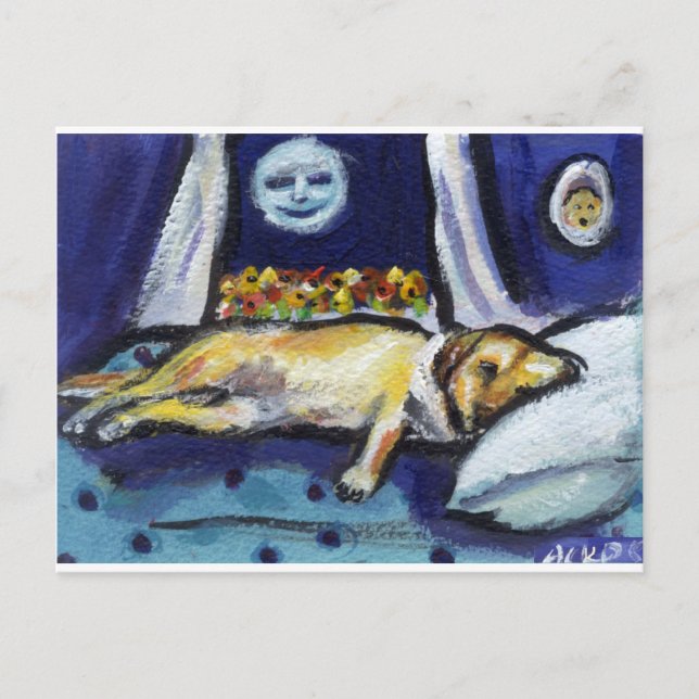 Yellow Lab naptime Postcard (Front)