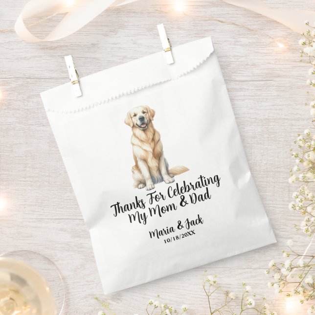 Yellow Lab Personalised Pet Wedding Cocktail Favour Bag (Clipped)