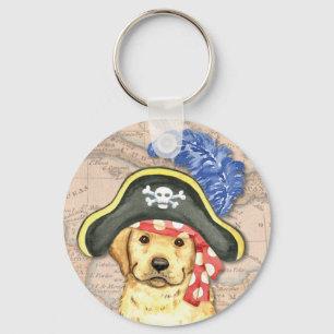 Yellow Lab Pirate Key Ring
