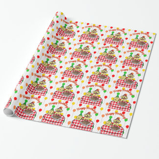 Yellow Lab Puppies Happy Birthday Wrapping Paper
